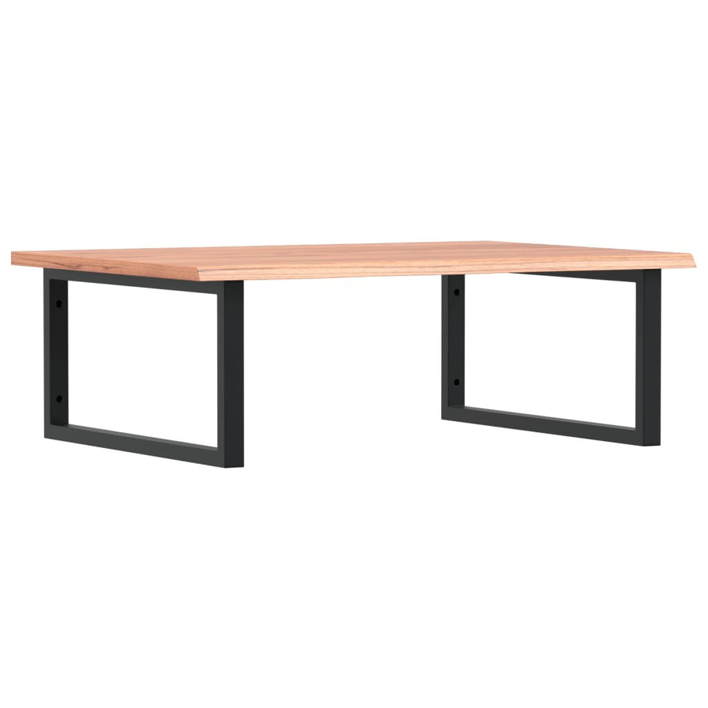 Basin Shelf Wall Mounted Steel and Solid Wood Oak