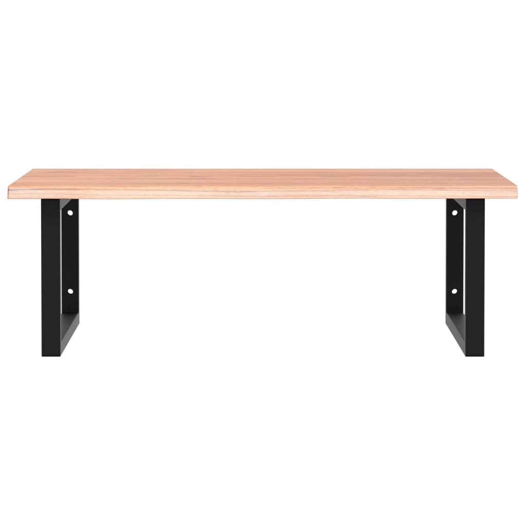 Basin Shelf Wall Mounted Steel and Solid Wood Oak