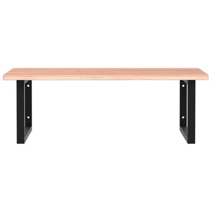Basin Shelf Wall Mounted Steel and Solid Wood Oak
