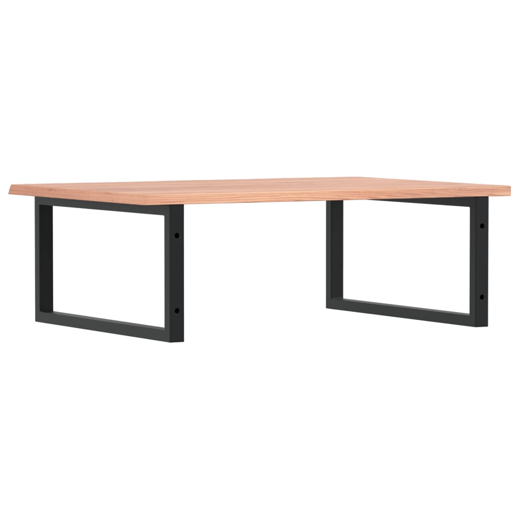 Basin Shelf Wall Mounted Steel and Solid Wood Oak