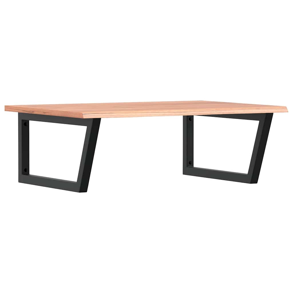 Basin Shelf Wall Mounted Steel and Solid Wood Oak