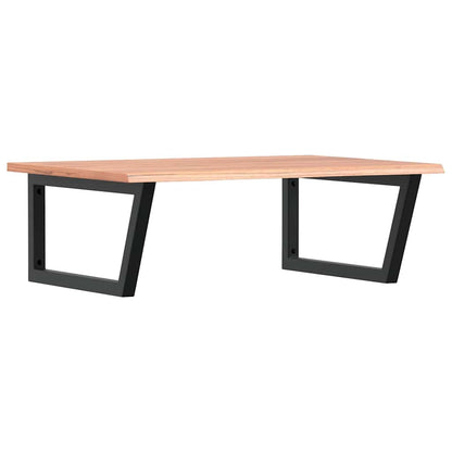Basin Shelf Wall Mounted Steel and Solid Wood Oak