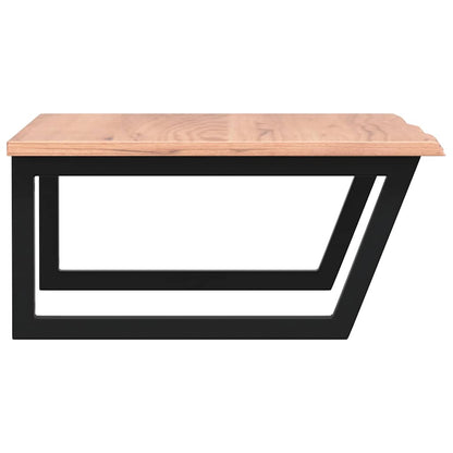 Basin Shelf Wall Mounted Steel and Solid Wood Oak