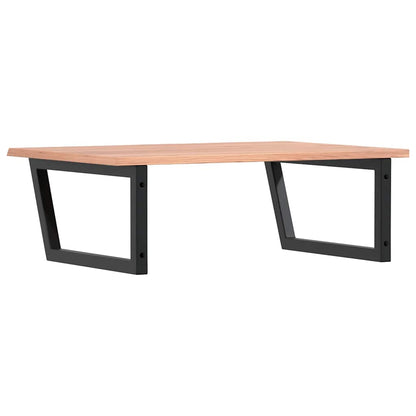 Basin Shelf Wall Mounted Steel and Solid Wood Oak