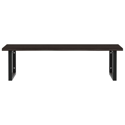 Basin Shelf Wall Mounted Steel and Solid Wood Oak