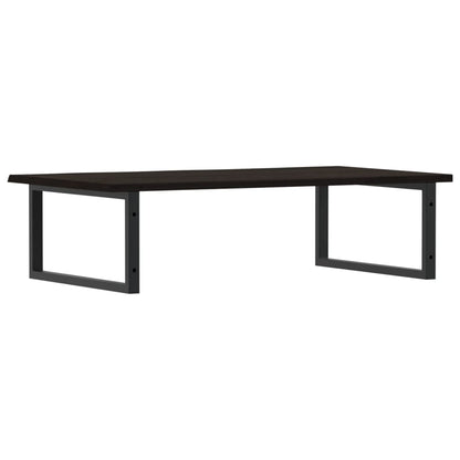 Basin Shelf Wall Mounted Steel and Solid Wood Oak