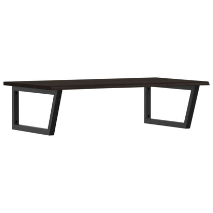 Basin Shelf Wall Mounted Steel and Solid Wood Oak