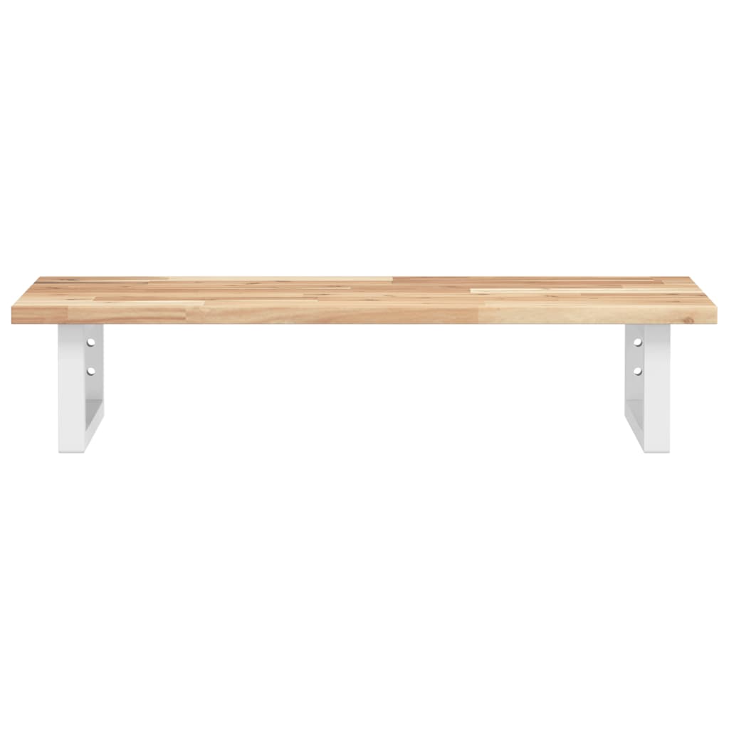 Basin Shelf Wall Mounted Steel and Solid Wood Acacia