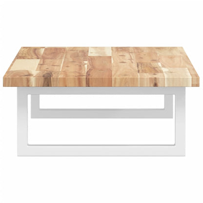 Basin Shelf Wall Mounted Steel and Solid Wood Acacia