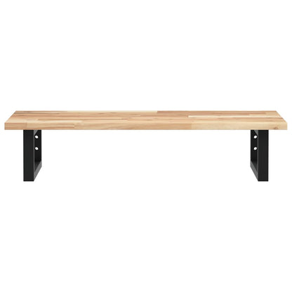 Basin Shelf Wall Mounted Steel and Solid Wood Acacia