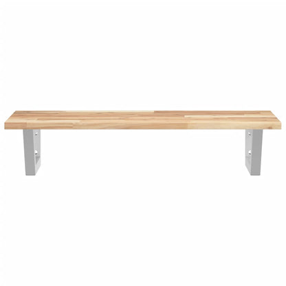 Basin Shelf Wall Mounted Steel and Solid Wood Acacia