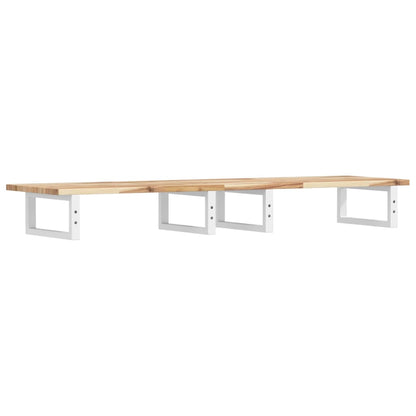 Basin Shelf Wall Mounted Steel and Solid Wood Acacia