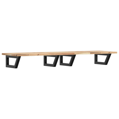 Basin Shelf Wall Mounted Steel and Solid Wood Acacia