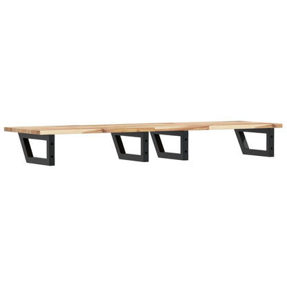 Basin Shelf Wall Mounted Steel and Solid Wood Acacia