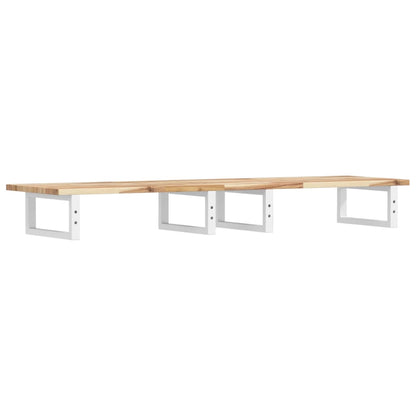 Basin Shelf Wall Mounted Steel and Solid Wood Acacia