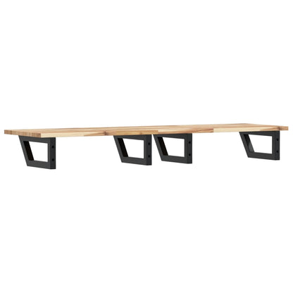 Basin Shelf Wall Mounted Steel and Solid Wood Acacia