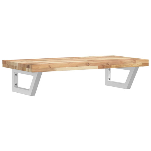 Basin Shelf Wall Mounted Steel and Solid Wood Acacia