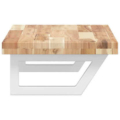 Basin Shelf Wall Mounted Steel and Solid Wood Acacia