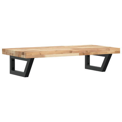 Basin Shelf Wall Mounted Steel and Solid Wood Acacia