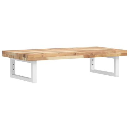 Basin Shelf Wall Mounted Steel and Solid Wood Acacia