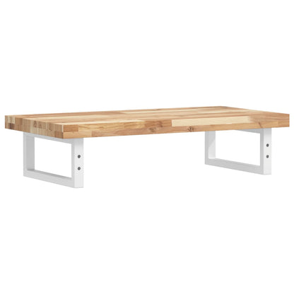 Basin Shelf Wall Mounted Steel and Solid Wood Acacia