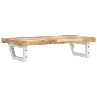 Basin Shelf Wall Mounted Steel and Solid Wood Acacia