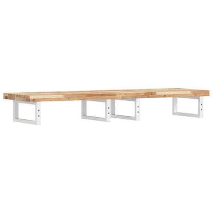 Basin Shelf Wall Mounted Steel and Solid Wood Acacia