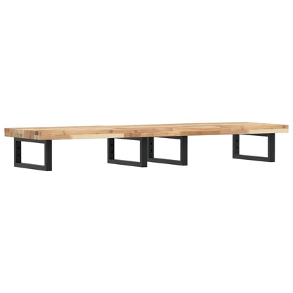 Basin Shelf Wall Mounted Steel and Solid Wood Acacia