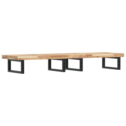 Basin Shelf Wall Mounted Steel and Solid Wood Acacia