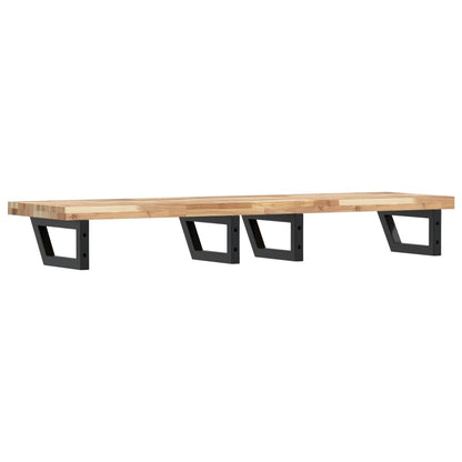 Basin Shelf Wall Mounted Steel and Solid Wood Acacia