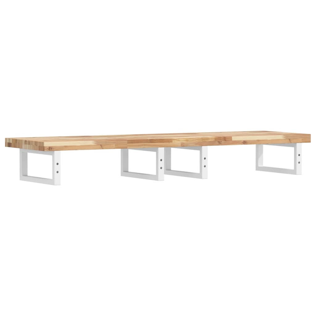 Basin Shelf Wall Mounted Steel and Solid Wood Acacia