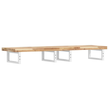 Basin Shelf Wall Mounted Steel and Solid Wood Acacia