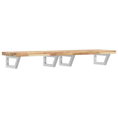 Basin Shelf Wall Mounted Steel and Solid Wood Acacia