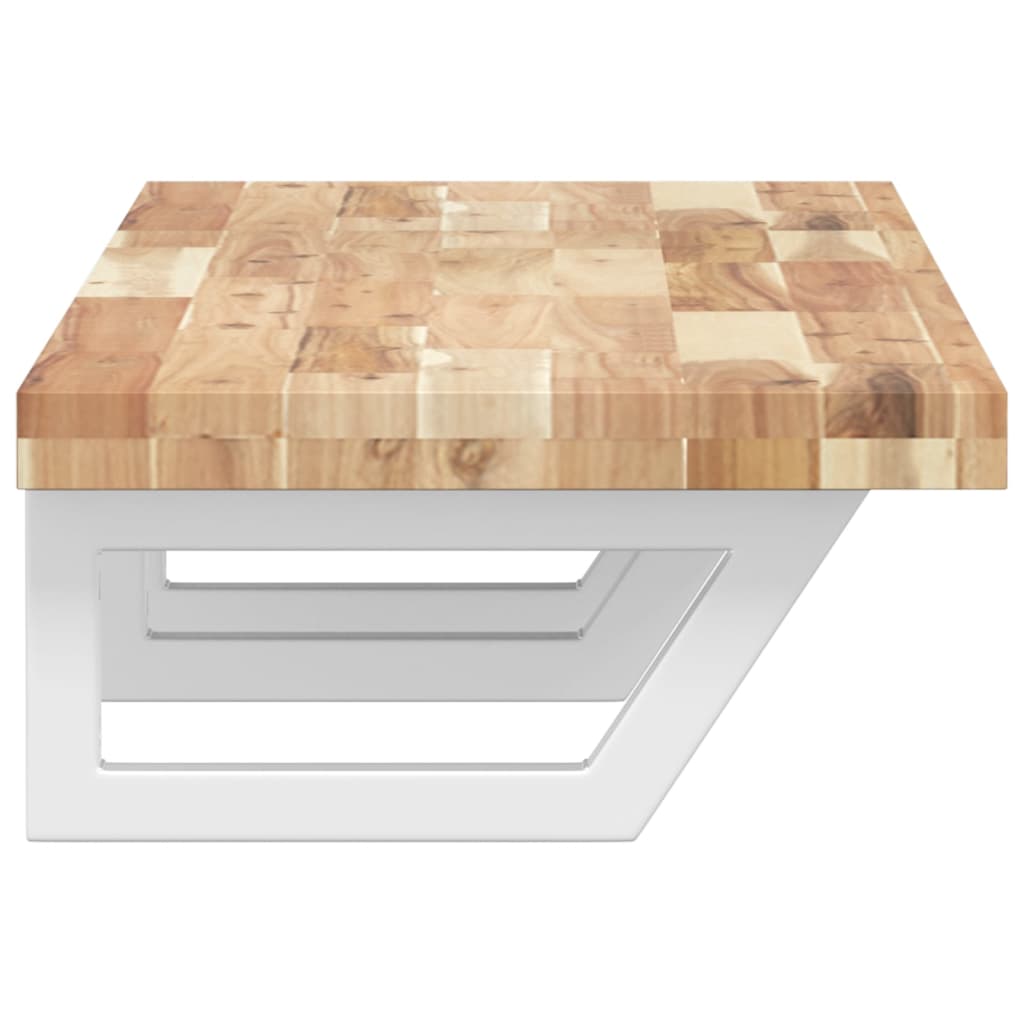 Basin Shelf Wall Mounted Steel and Solid Wood Acacia