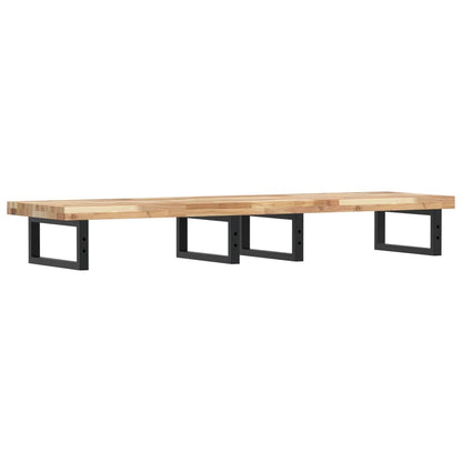 Basin Shelf Wall Mounted Steel and Solid Wood Acacia