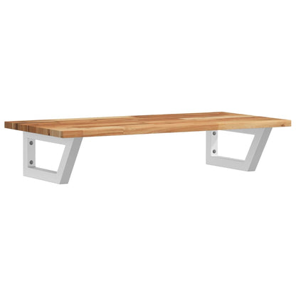 Basin Shelf Wall Mounted Steel and Solid Wood Acacia