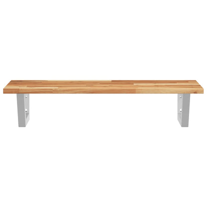 Basin Shelf Wall Mounted Steel and Solid Wood Acacia