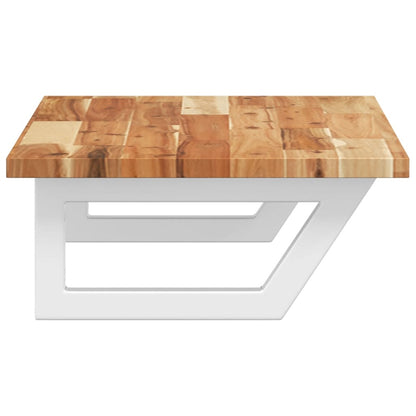 Basin Shelf Wall Mounted Steel and Solid Wood Acacia