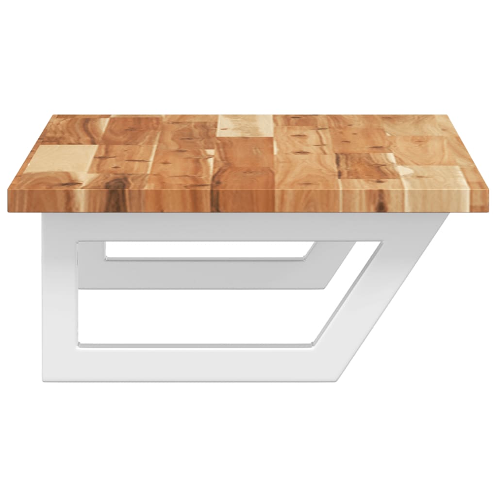 Basin Shelf Wall Mounted Steel and Solid Wood Acacia