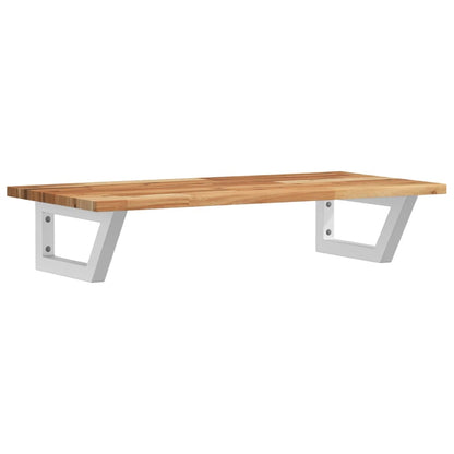 Basin Shelf Wall Mounted Steel and Solid Wood Acacia