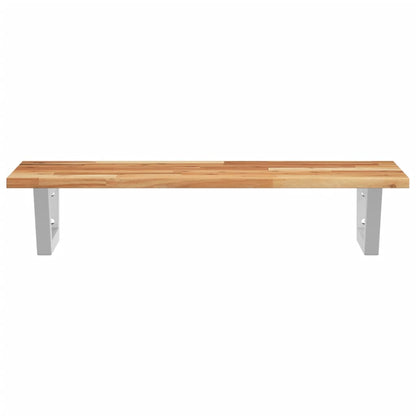 Basin Shelf Wall Mounted Steel and Solid Wood Acacia