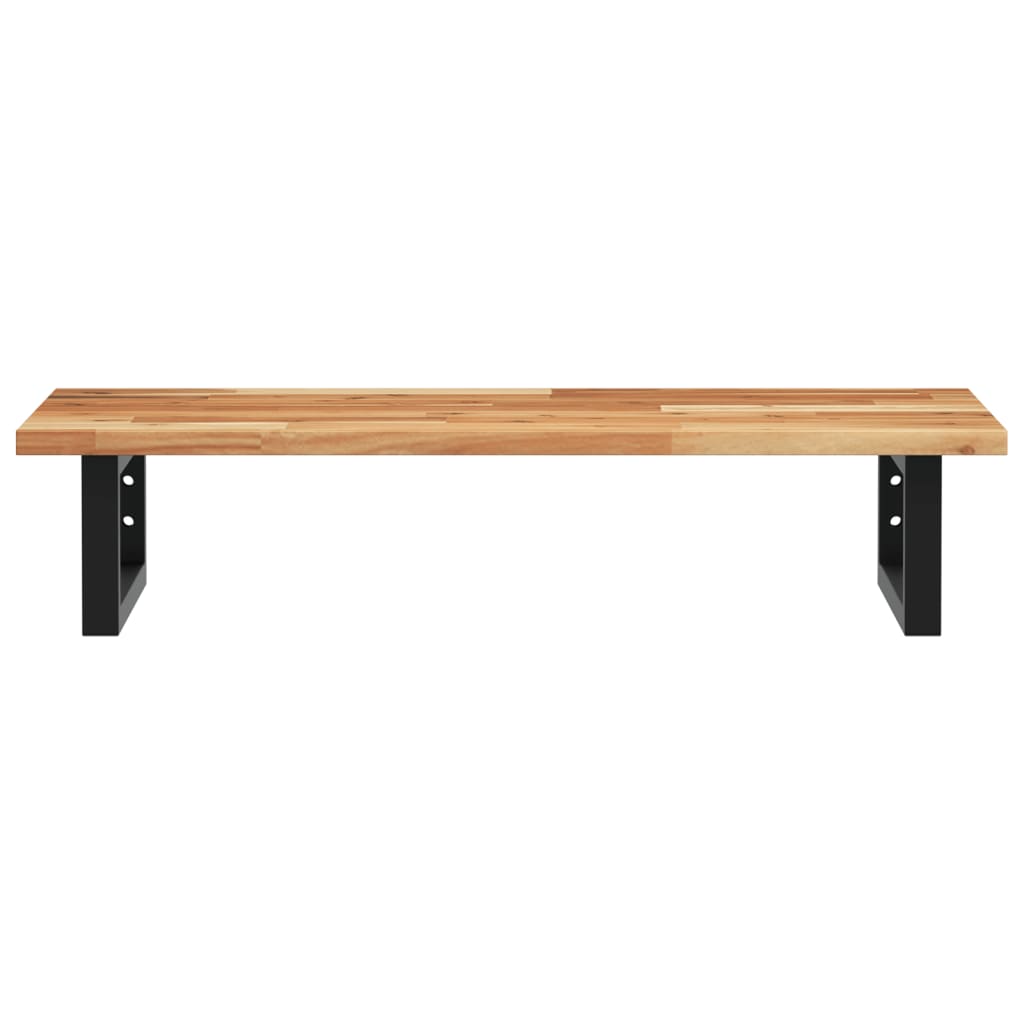 Basin Shelf Wall Mounted Steel and Solid Wood Acacia