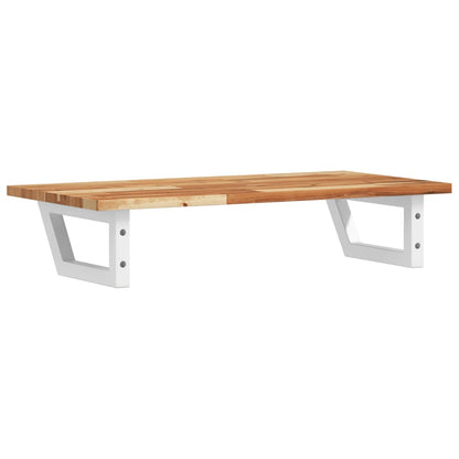 Basin Shelf Wall Mounted Steel and Solid Wood Acacia