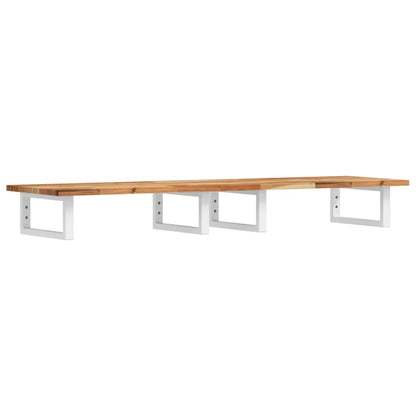 Basin Shelf Wall Mounted Steel and Solid Wood Acacia