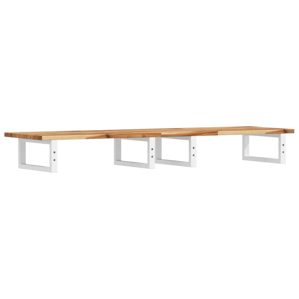 Basin Shelf Wall Mounted Steel and Solid Wood Acacia
