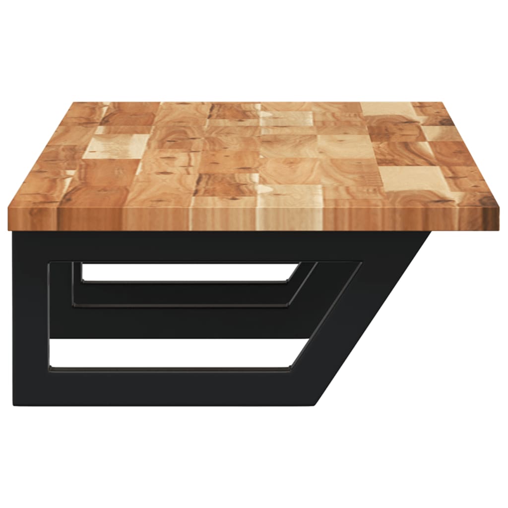 Basin Shelf Wall Mounted Steel and Solid Wood Acacia