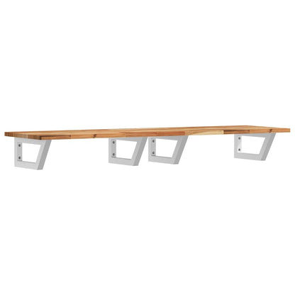 Basin Shelf Wall Mounted Steel and Solid Wood Acacia