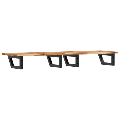 Basin Shelf Wall Mounted Steel and Solid Wood Acacia