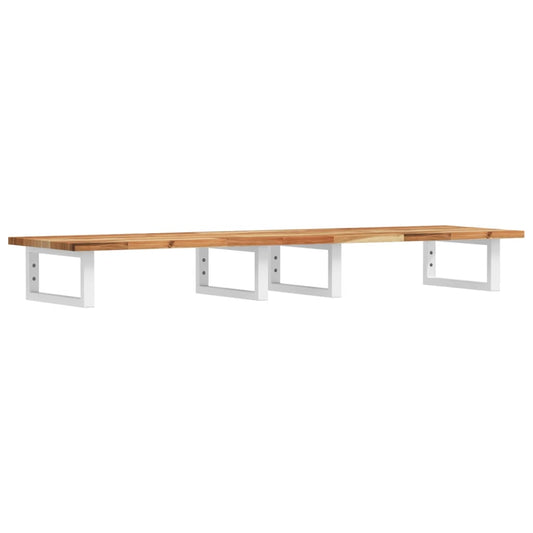 Basin Shelf Wall Mounted Steel and Solid Wood Acacia