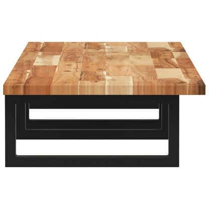Basin Shelf Wall Mounted Steel and Solid Wood Acacia
